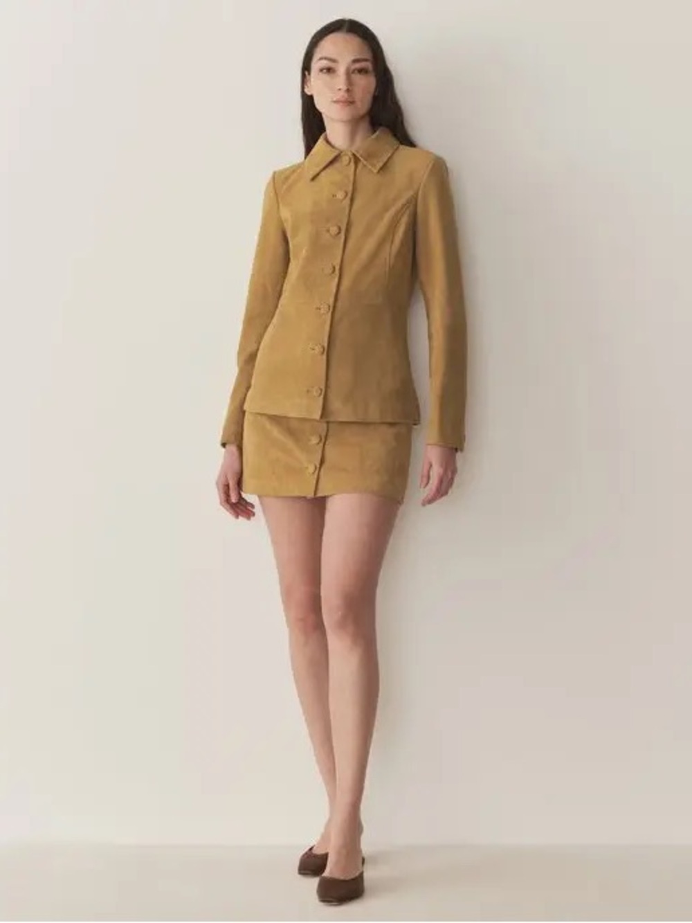 Doen New Havilland Jacket Suede Light Camel Medium